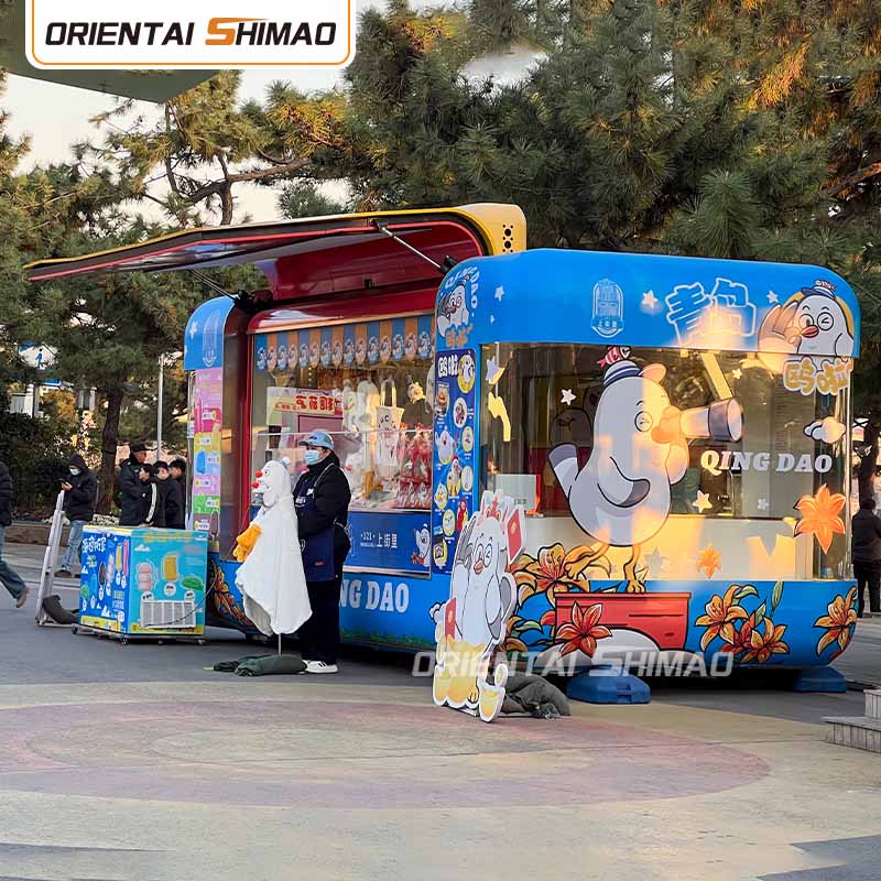 Imbisswagen auf Rädern, faltbarer Imbisswagen, Catering-Streetfood-Anhänger, Imbisswagen