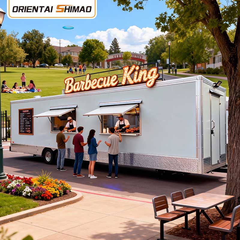 Eiswagen, Gelato, Dessert, Churros, mobiler Catering-Lebensmittelanhänger, Straßenservice-Imbisswagen