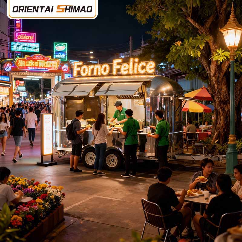 Mobiler Laden, Blumenwagen, Street Food, Catering, Lebensmittelanhänger, Imbisswagen